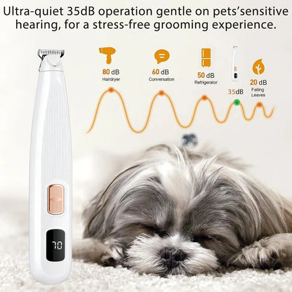 Ultimate GOYJOY Pet Micro Precision Trimmer - Waterproof Rechargeable Grooming Shaver with LED Light for Small Dogs & Cats - Quiet, Efficient, and Safe for Paws, Eyes, Ears, and Buttocks