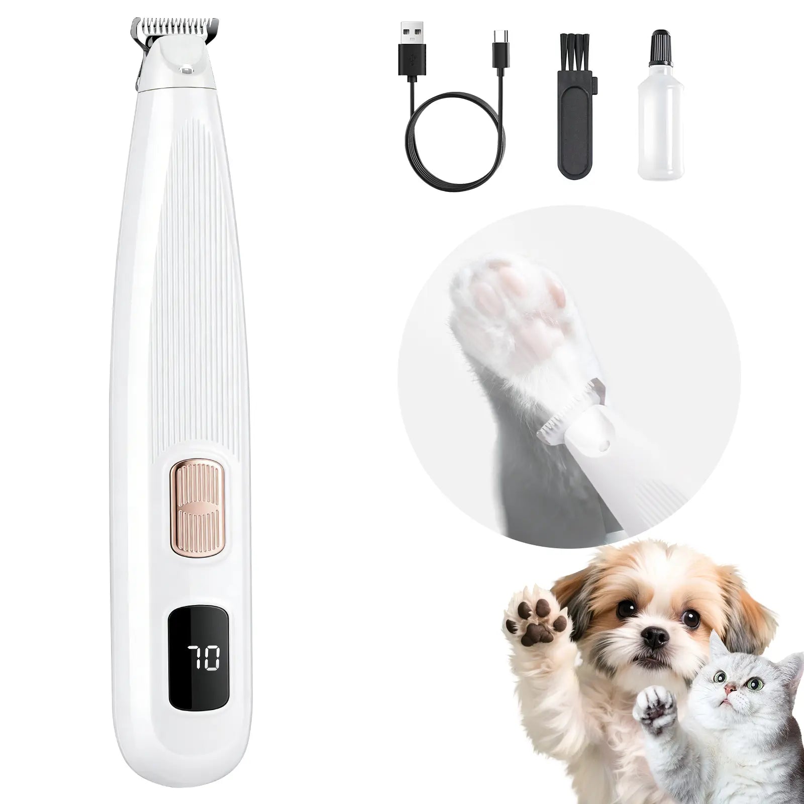Ultimate GOYJOY Pet Micro Precision Trimmer - Waterproof Rechargeable Grooming Shaver with LED Light for Small Dogs & Cats - Quiet, Efficient, and Safe for Paws, Eyes, Ears, and Buttocks