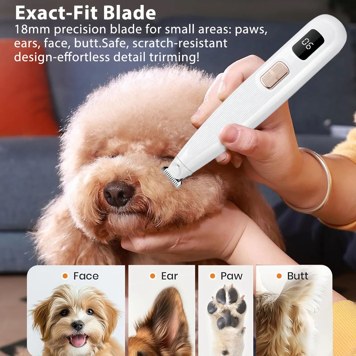 Ultimate GOYJOY Pet Micro Precision Trimmer - Waterproof Rechargeable Grooming Shaver with LED Light for Small Dogs & Cats - Quiet, Efficient, and Safe for Paws, Eyes, Ears, and Buttocks