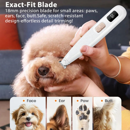 Ultimate GOYJOY Pet Micro Precision Trimmer - Waterproof Rechargeable Grooming Shaver with LED Light for Small Dogs & Cats - Quiet, Efficient, and Safe for Paws, Eyes, Ears, and Buttocks