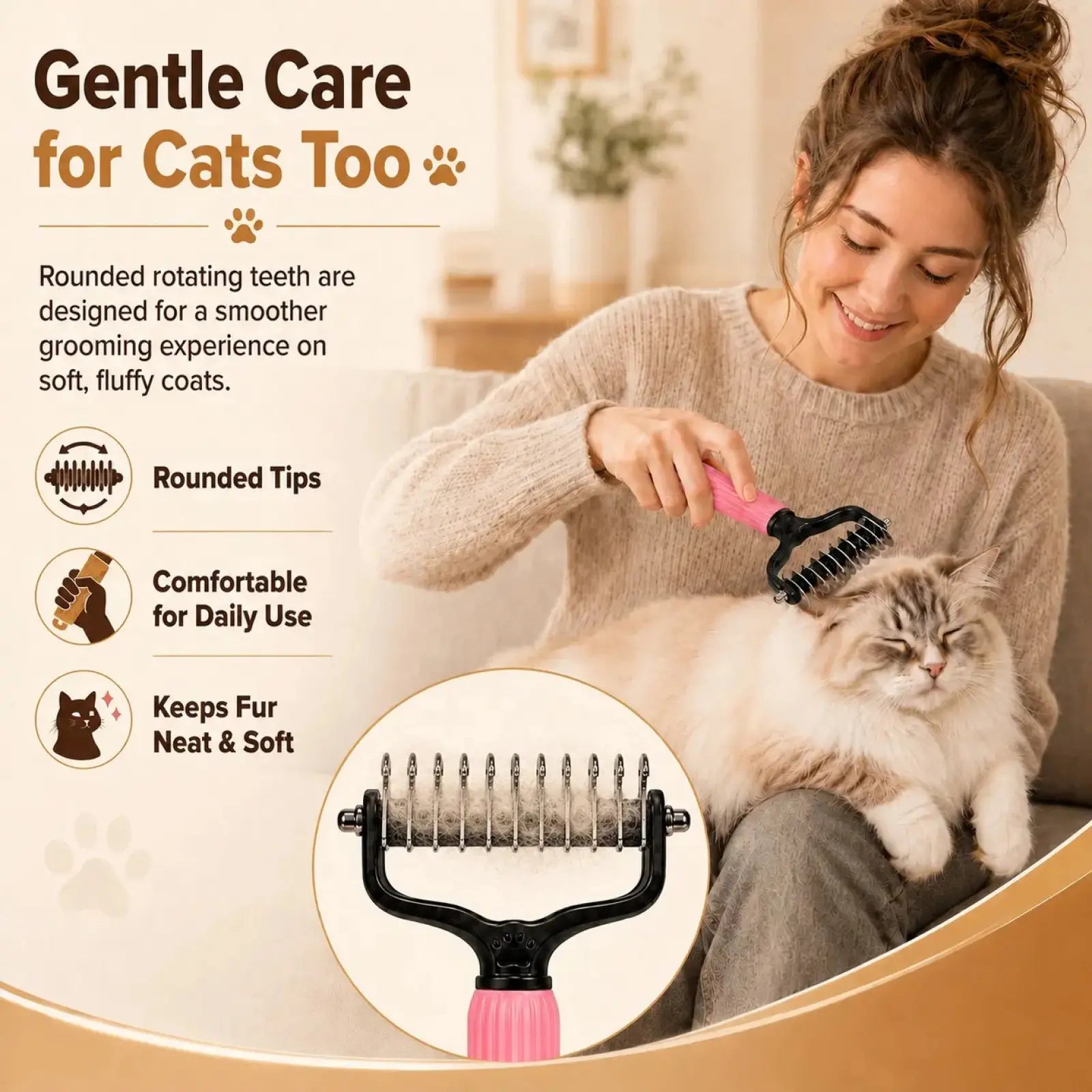 Fur-tastic Tangle Terminator: The Stainless Steel Whisker Whisperer for Furry Houdinis!