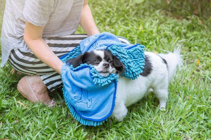 Ultra Absorbent Microfiber Dog Towel - Quick Drying, Extra Large Size with Comfortable Hand Pockets for All Breeds