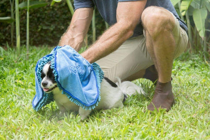 Ultra Absorbent Microfiber Dog Towel - Quick Drying, Extra Large Size with Comfortable Hand Pockets for All Breeds