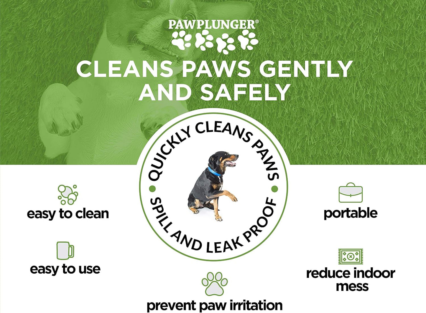 Paw Plunger: The Ultimate Portable Dog Paw Cleaner for Happy, Clean Paws - Perfect for Medium Dogs - Stylish Black Design
