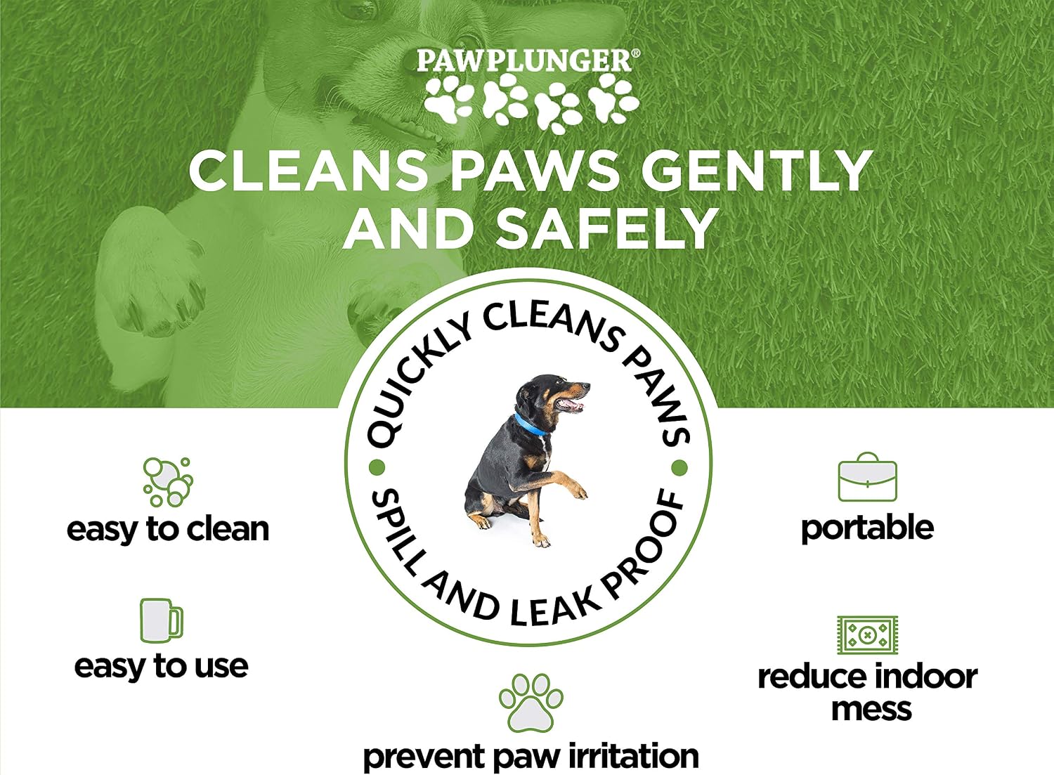 Paw Plunger: The Ultimate Portable Dog Paw Cleaner for Happy, Clean Paws - Perfect for Medium Dogs - Stylish Black Design