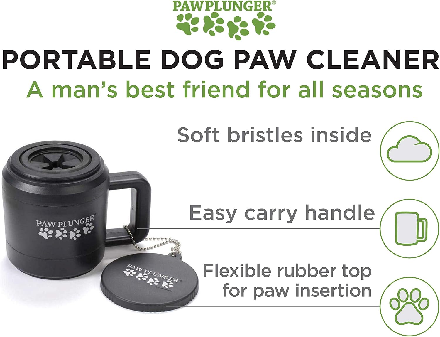Paw Plunger: The Ultimate Portable Dog Paw Cleaner for Happy, Clean Paws - Perfect for Medium Dogs - Stylish Black Design