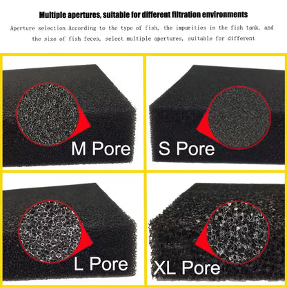 15/25/35/50PPI Aquarium Biochemical Cotton Filter Practical Fish Tank Accessories Pond Culture Foam Sponge Filter Black