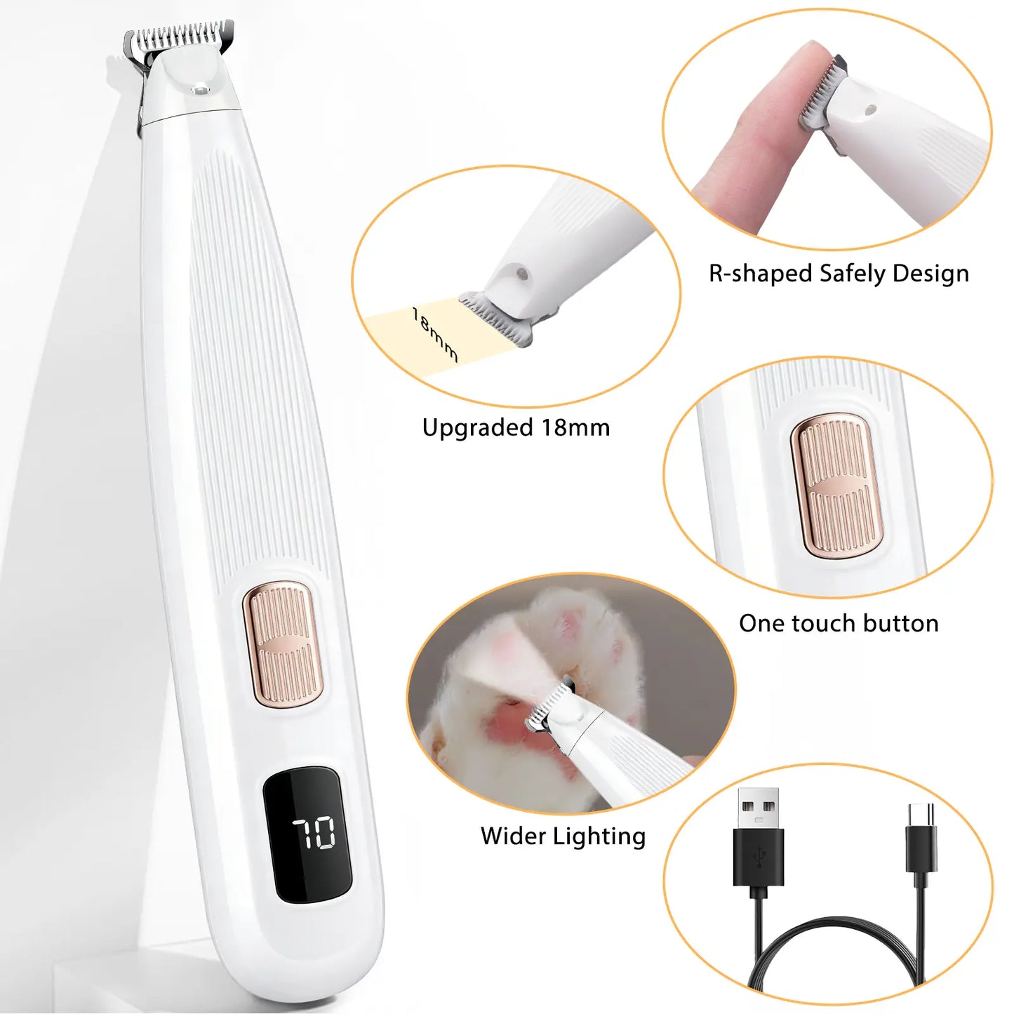 Ultimate GOYJOY Pet Micro Precision Trimmer - Waterproof Rechargeable Grooming Shaver with LED Light for Small Dogs & Cats - Quiet, Efficient, and Safe for Paws, Eyes, Ears, and Buttocks