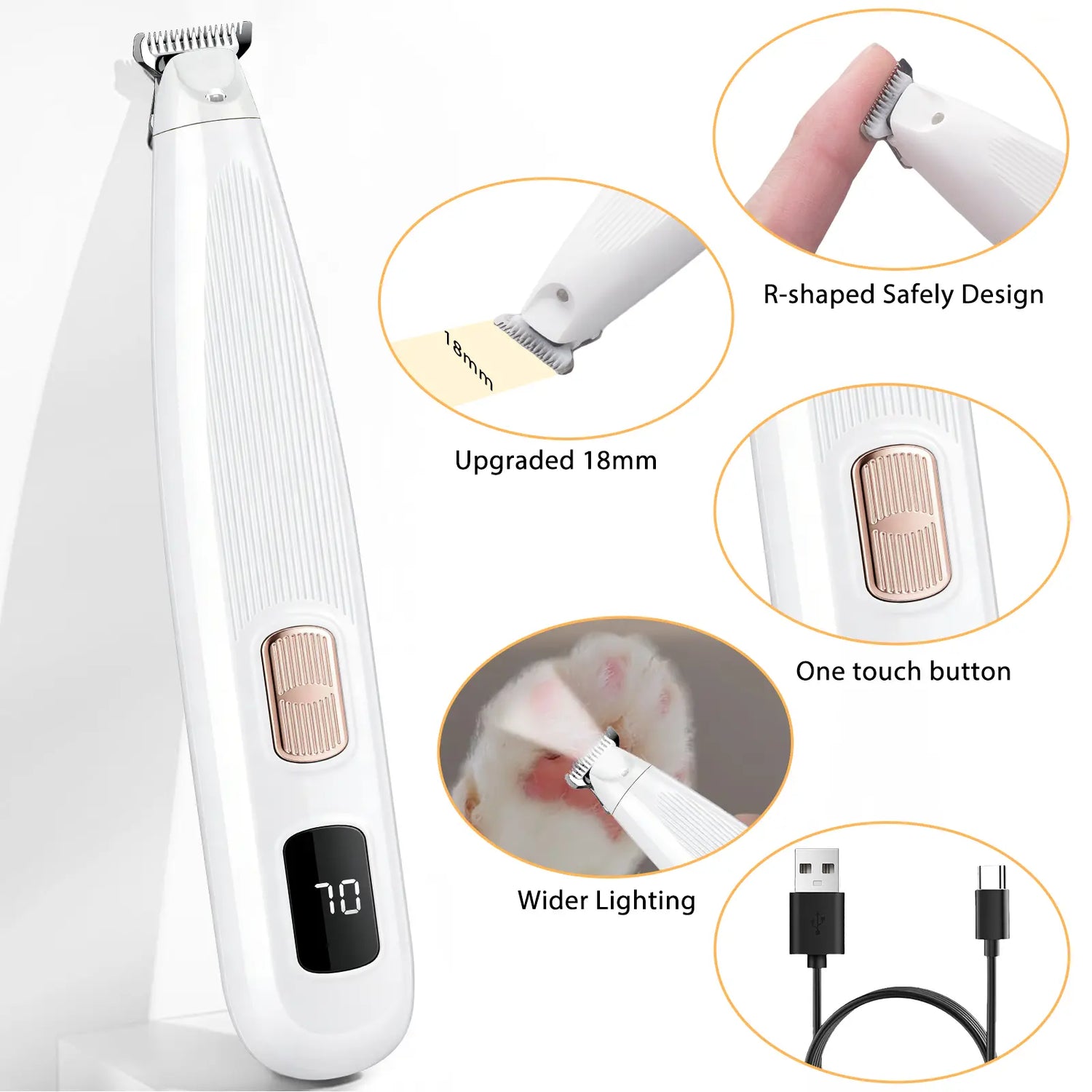Ultimate GOYJOY Pet Micro Precision Trimmer - Waterproof Rechargeable Grooming Shaver with LED Light for Small Dogs & Cats - Quiet, Efficient, and Safe for Paws, Eyes, Ears, and Buttocks