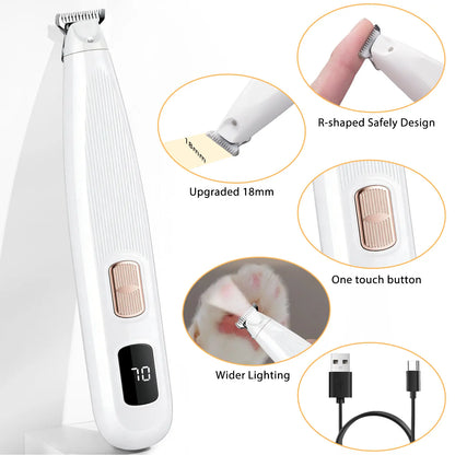 Ultimate GOYJOY Pet Micro Precision Trimmer - Waterproof Rechargeable Grooming Shaver with LED Light for Small Dogs & Cats - Quiet, Efficient, and Safe for Paws, Eyes, Ears, and Buttocks